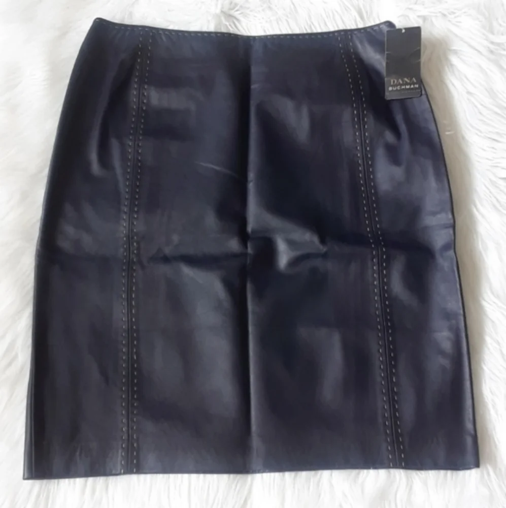 DANA BUCHMAN LAMBS SKIN SKIRT NWT